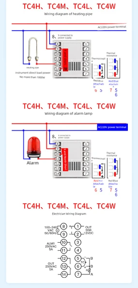 TC4L Dijital PID Sıcaklık Kontrol Cihazı - K Tipi, Çift Çıkış - 11