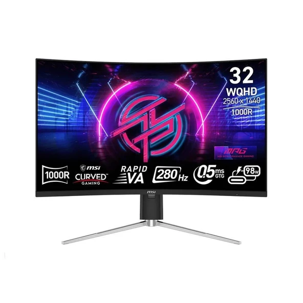 MSI 31.5'' MPG 325CQRXF 2560x1440 (WQHD) CURVE 1000R RAPID VA 280HZ 0.5MS ADAPTIVE-SYNC GAMING MONITOR