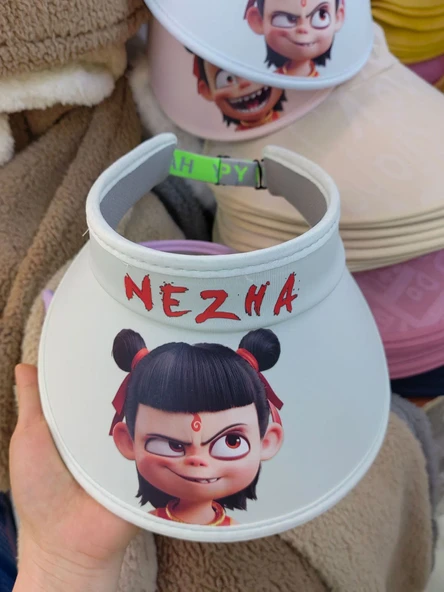 Çocuk 3D Nezha Şapka - Yeşil