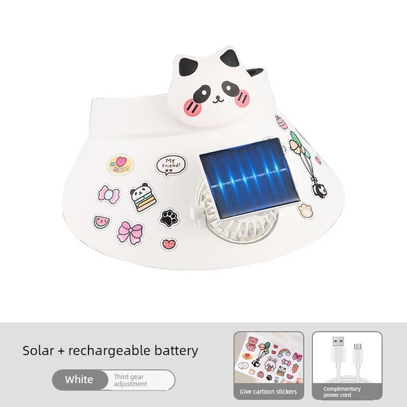 Solar Şarjlı Çocuk Güneş Şapkası - Susam Ayı - 3 Kademeli