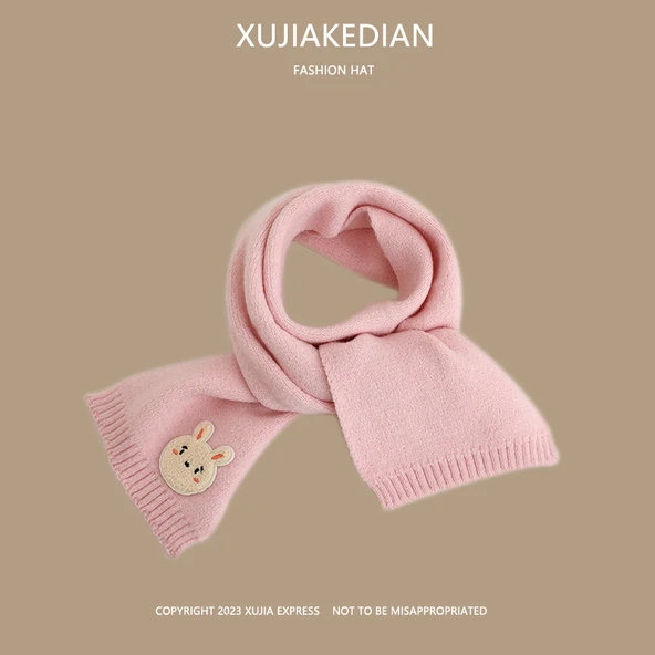 Çocuk Kışlık Örme Boyunluk - Pembe (1-10 Yaş)