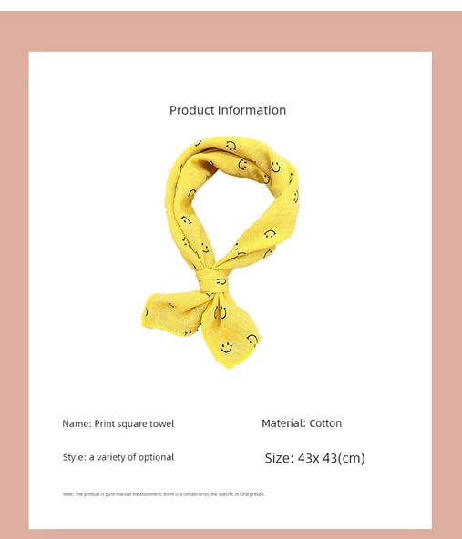 Kare Desenli Çocuk Fular - Çilek Desenli Pembe - Resim 9