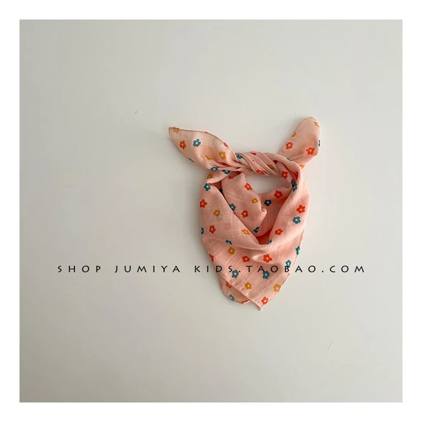 Bebek Çiçekli Bandana/Boyunluk - Açık Pembe (6 Ay - 7 Yaş)
