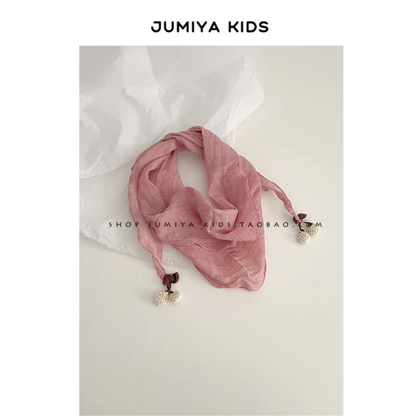 Bebek Üçgen Pamuklu Fular - Koyu Pembe - 1-8 Yaş
