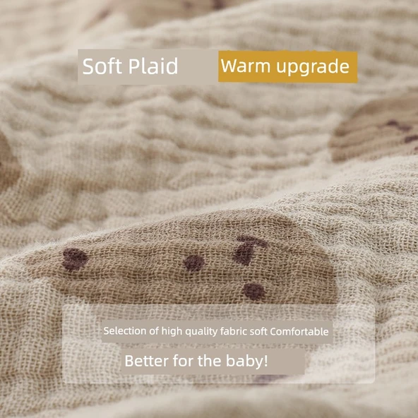 Ayıcık Desenli Pamuklu Bebek Boyunluk - PT Gri Fırlatma Ayı Sarı - Resim 6