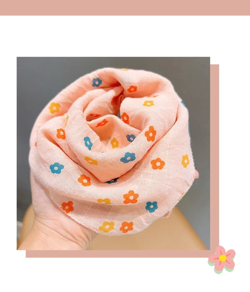 Kare Desenli Çocuk Fular - Çilek Desenli Pembe - Resim 10