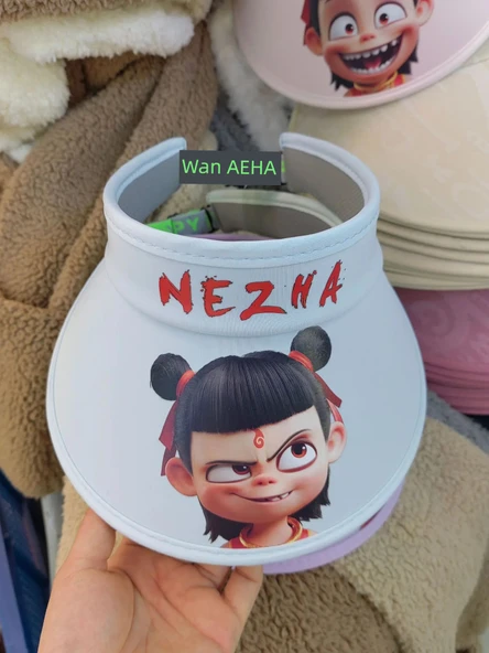 Çocuk 3D Nezha Şapka - Açık Mavi