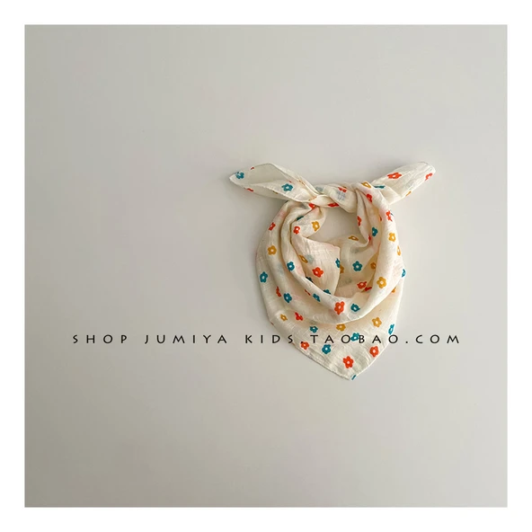 Bebek Çiçekli Bandana/Boyunluk - Beyaz (6 Ay - 7 Yaş)