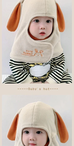 Bebek Kışlık Şapka - Sevimli Tavşan Model - Pembe - 1-6 Yaş (45-53cm) - Resim 9