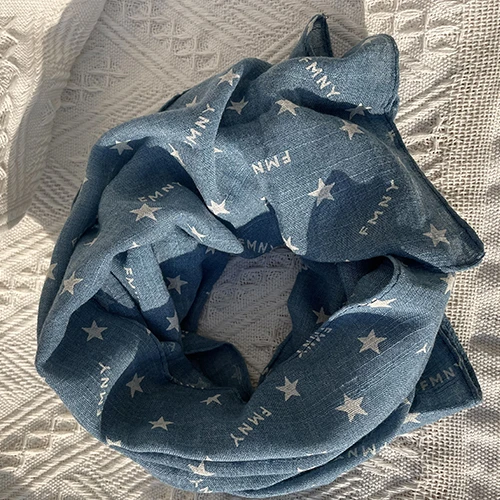 Küçük Yıldız Desenli Bebek Atkısı - Mavi - 1-12 Yaş - Resim 4