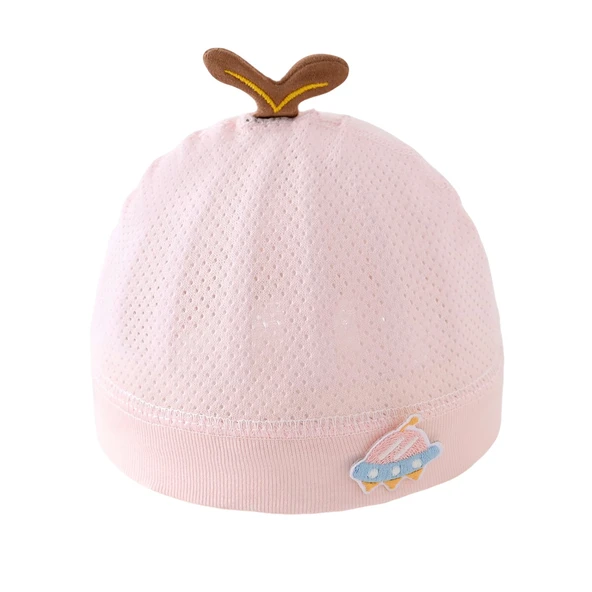 Bebek Yazlık Pamuklu Fileli Şapka - Pembe - M (3-6 Ay)