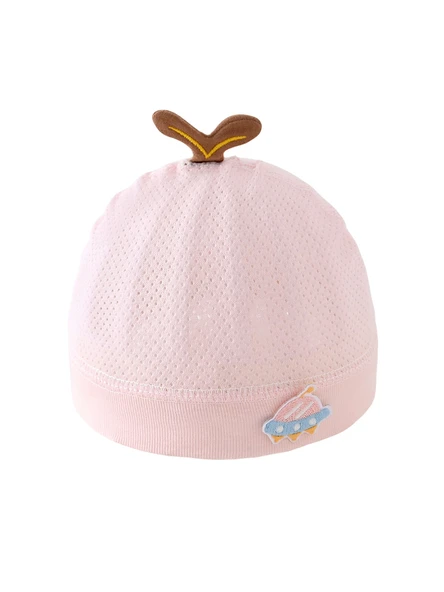 Bebek Yazlık Pamuklu Fileli Şapka - Pembe - M (3-6 Ay) - Resim 6