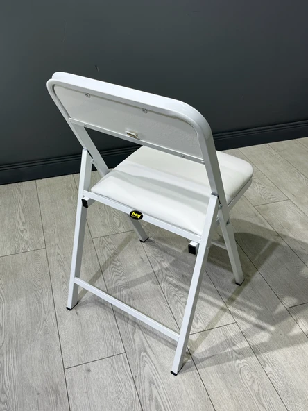 Hey Katlanır Kamp Sandalyesi Piknik Sandalyesi Beyaz - Resim 6