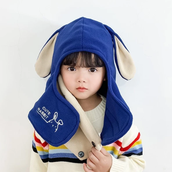 Bebek Kışlık Şapka - Sevimli Tavşan Model - Pembe - 1-6 Yaş (45-53cm) - Resim 4