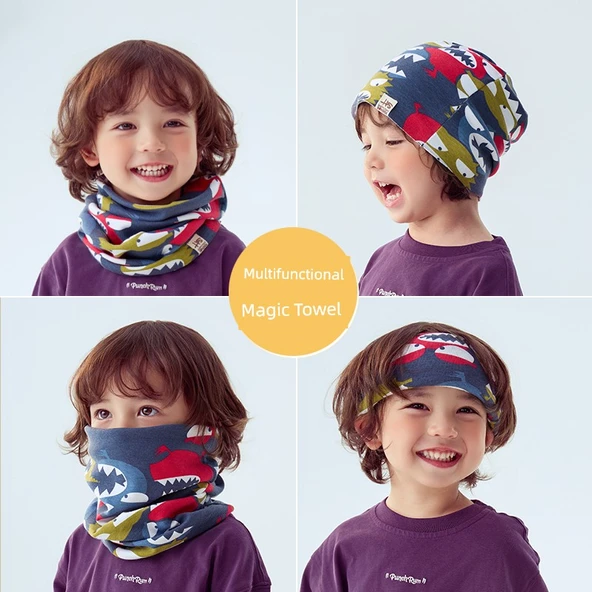 Çocuk Sonbahar Yüz Koruma Boyunluk - Lacivert - 2-8 Yaş
