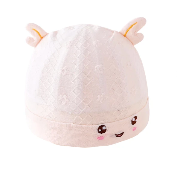 Bebek Yazlık Ultra İnce Jakarlı Şapka - Açık Pembe - M (2-5 Ay)
