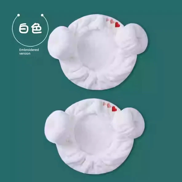 Bebek Saç Kurutma Bonesi - Mercan Polar - 2 Adet Beyaz (1-6 Yaş)