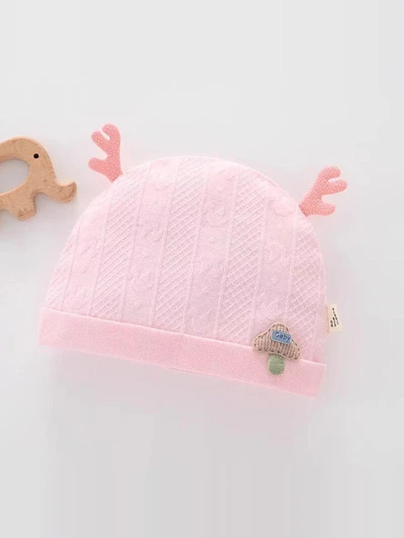 Bebek Yazlık Ultra İnce Jakarlı Şapka - Açık Pembe - M (2-5 Ay) - Resim 4