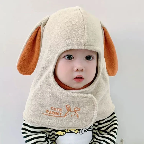 Bebek Kışlık Şapka - Sevimli Tavşan Model - Mor - 1-6 Yaş (45-53cm) - Resim 3