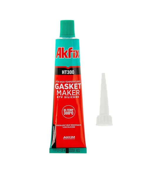 Akfix Rtv Tüp Yüksek Isı Silikonu 300 Derece Kırmızı 50ml - Resim 2