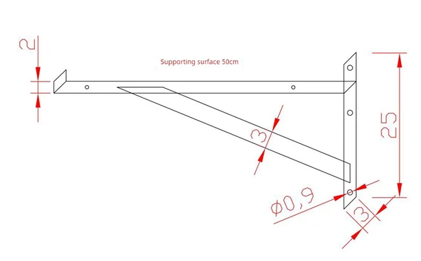 Ahşap Duvar Rafı - 50cm