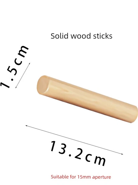 Ahşap Tel Sarma Pano Aksesuarları - 15mm Çapında Kısa Kibrit Çöpü - 7.5cm (3 Adet) - 5