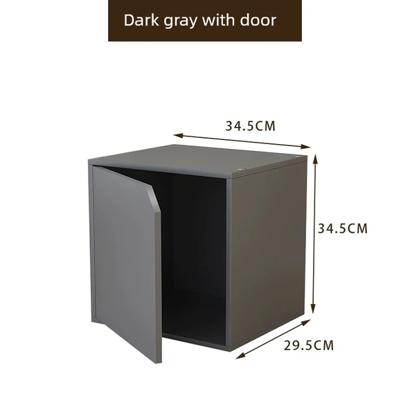 Minimalist Depolama Rafı Kitaplık - Büyük Koyu Gri Kapaklı