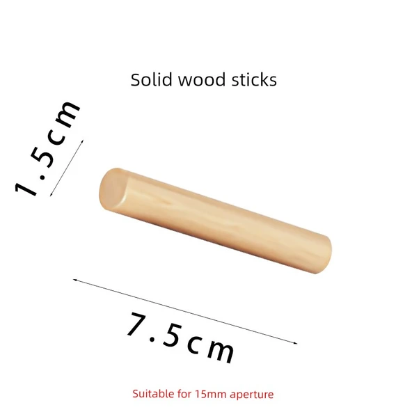 Ahşap Tel Sarma Pano Aksesuarları - 15mm Çapında Kısa Çubuklar - 7.5cm (6 Adet)