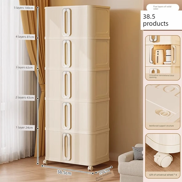 Katlanabilir Çocuk Oyuncak Saklama Kutusu - Süt Beyazı - 38.5cm - 2 Katlı