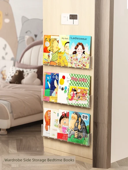 Duvara Monte Akrilik Kitaplık - 2'li Paket + İz Bırakmayan Yapıştırıcı - 2