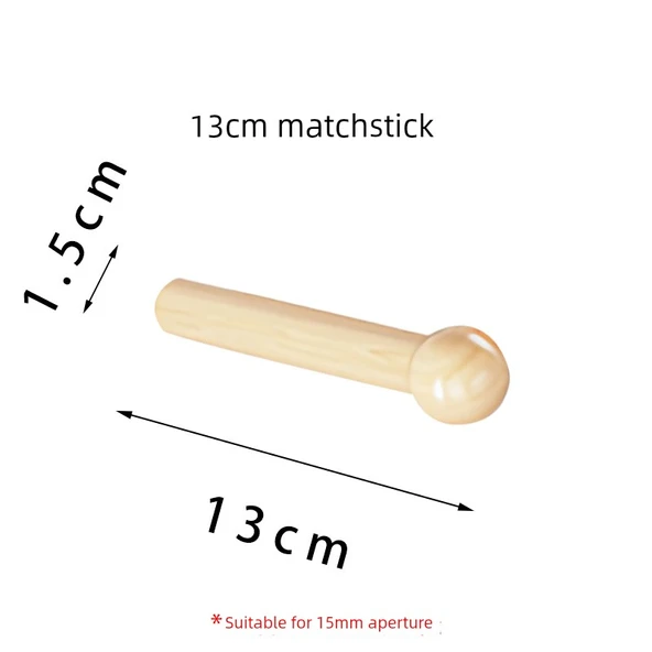 Ahşap Tel Sarma Pano Aksesuarları - 15mm Çapında Kibrit Çöpü - 15cm Uzun (3 Adet)
