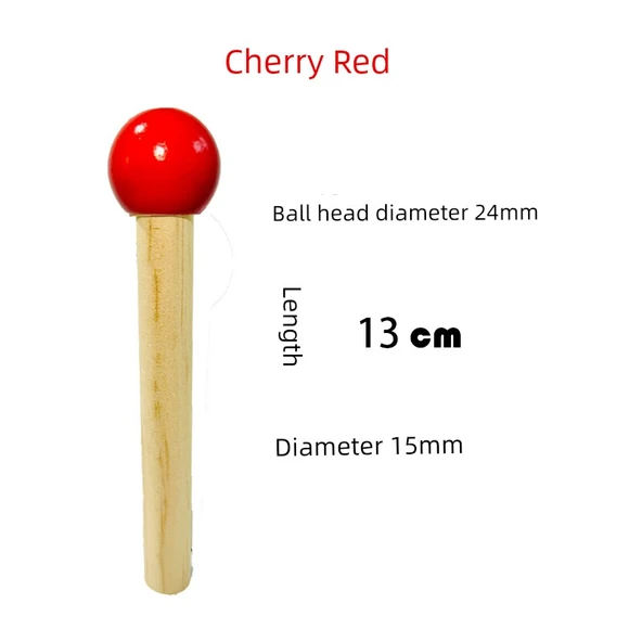 Ahşap Tel Sarma Pano Aksesuarları - 13cm 15mm Kibrit Çöpü Kiraz Kırmızısı * 3