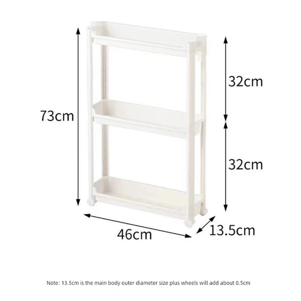 Dar Boşluk Rafı - 13.5cm Genişlik - 3 Katlı (2 Uzun Çubuklu)