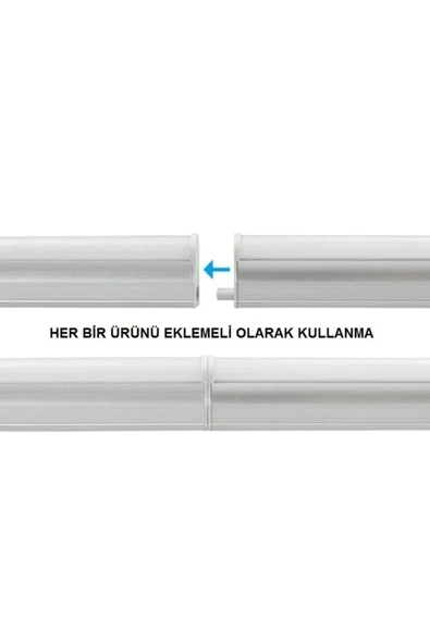 Cata Ct-2468 T5 Bant Armatürü Eklenebilir Anahtarlı 15W Ledli Beyaz Kasa Beyaz Işık 6400K 87cm - 4