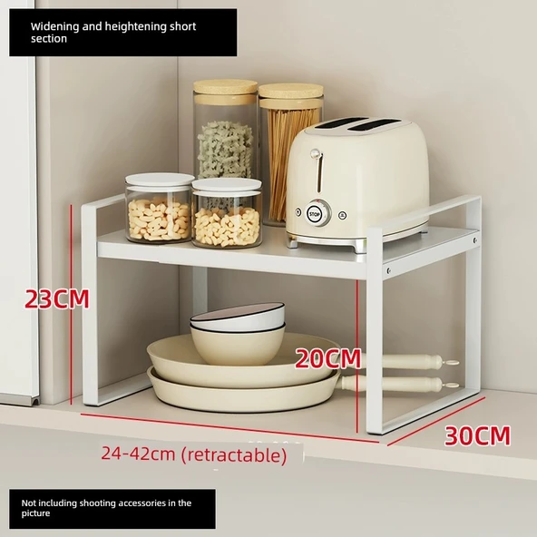 Mutfak Lavabo Dolabı Rafı - Stil 2 Beyaz Genişletilmiş ve Isıtılmış Kısa Panel