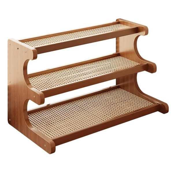 Çin Tarzı Rattan Çok Katmanlı Raf - Plastik Rattan İki Katmanlı 30cm - 6