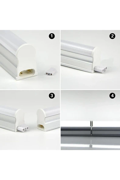Cata Ct-2468 T5 Bant Armatürü Eklenebilir Anahtarlı 15W Ledli Beyaz Kasa Beyaz Işık 6400K 87cm - 3
