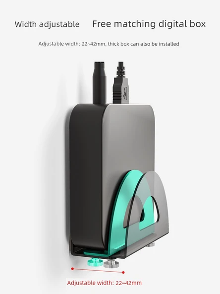 Ayarlanabilir Metal TV Kutusu/Router Duvar Rafı - Siyah - 2