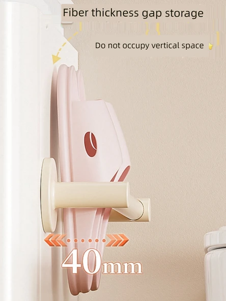 Deliksiz Banyo Terlik Rafı - Siyah - 70cm - Üç Katlı - 4