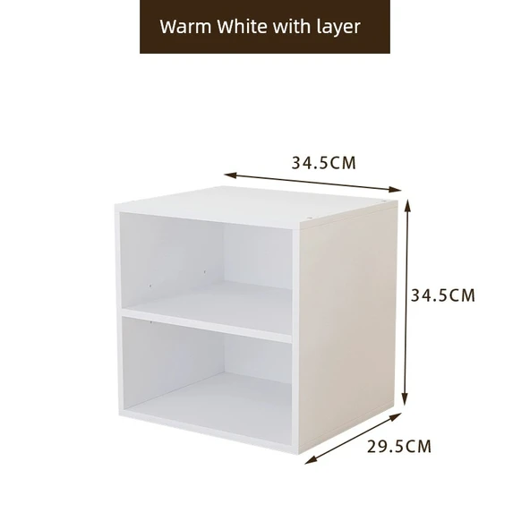 Minimalist Depolama Rafı Kitaplık - Büyük Beyaz Laminantlı