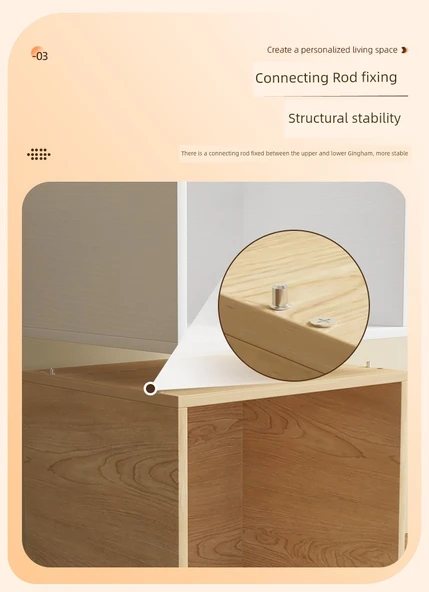 Minimalist Depolama Rafı Kitaplık - Büyük Ahşap Sarı Kapaklı - 10