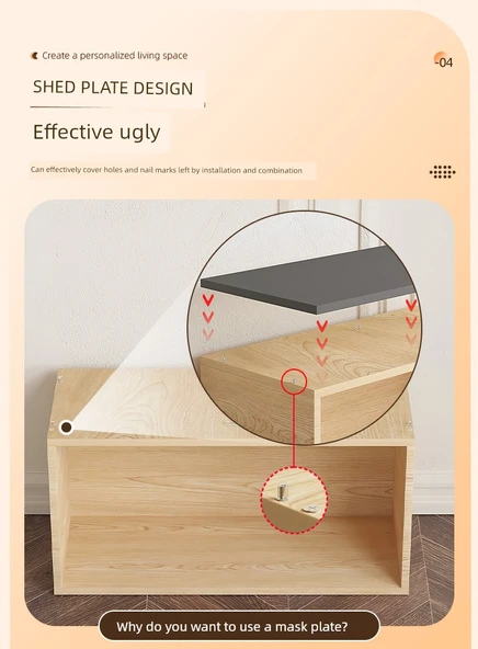 Minimalist Depolama Rafı Kitaplık - Büyük Beyaz Standart - 11