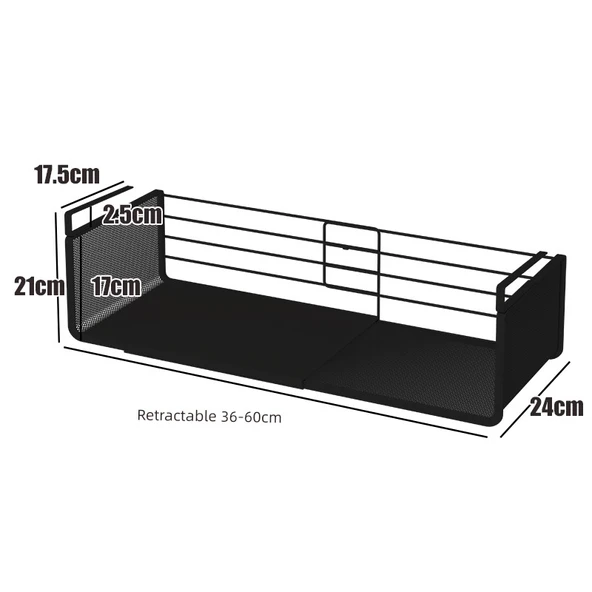 Yatakhane Masa Asılı Raf - Stil 1 Siyah Fileli (Tek Paket)