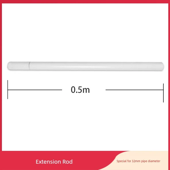 32mm Tavan Gardırop Elbise Askısı Aksesuarları - Yarım Metre Uzatma Çubuğu (32mm Özel Çap)
