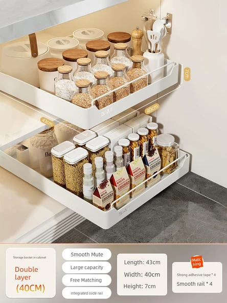 Çift Çekmeceli Evye Altı Organizer - 40cm