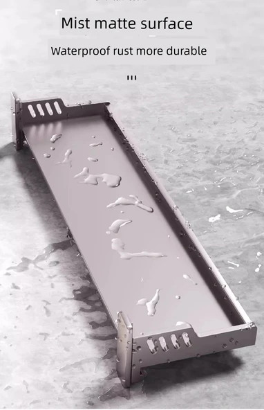 Duvara Monte Mutfak Rafı - Ekstra Kalın Metalik Gri 40cm, 25cm Genişletilmiş - 9