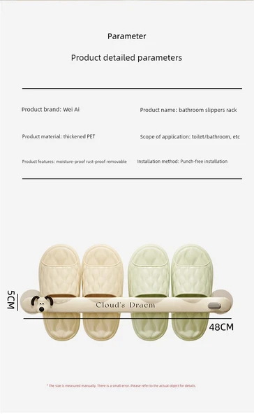 Deliksiz Duvara Monte Banyo Terlik Rafı - Ayakkabı Rafı [28cm] Tek Sıra - Resim 12