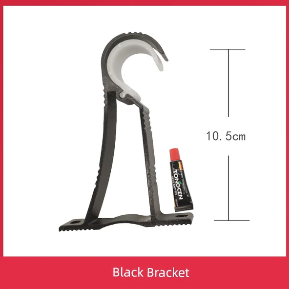 32mm Tavan Gardırop Elbise Askısı Aksesuarları - Siyah Braket ([Nötr])