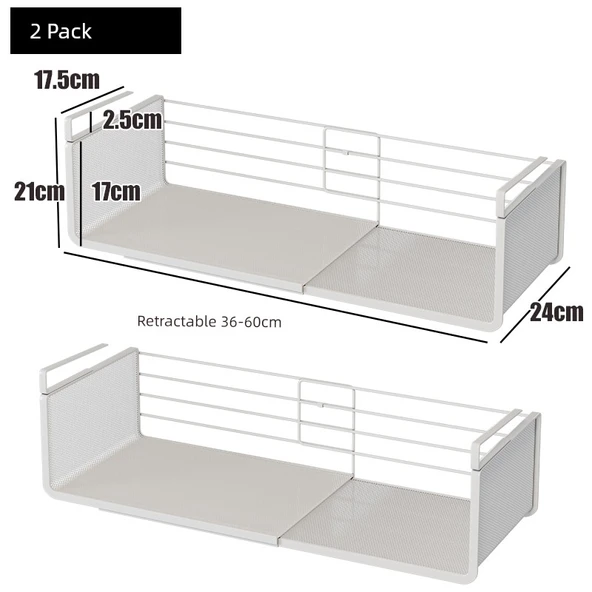 Yatakhane Masa Asılı Raf - Stil 1 Beyaz Fileli (2'li Paket)