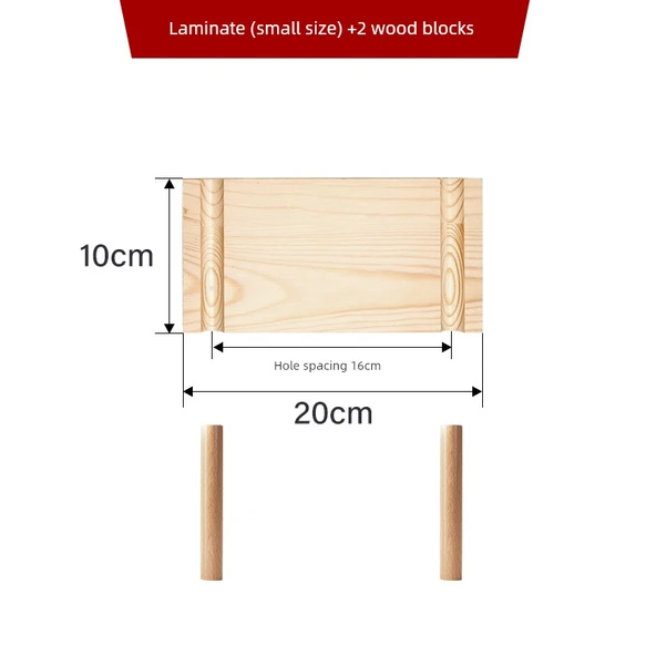 Masif Ahşap Duvara Monte Raf - Küçük Laminant [20 x 10cm]
